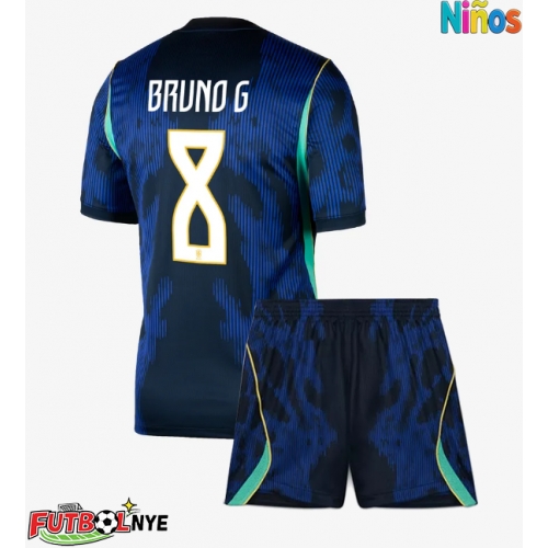Camiseta Brasil Bruno Guimaraes #8 Visitante Equipación para niños Mundial 2026 manga corta (+ pantalones cortos)